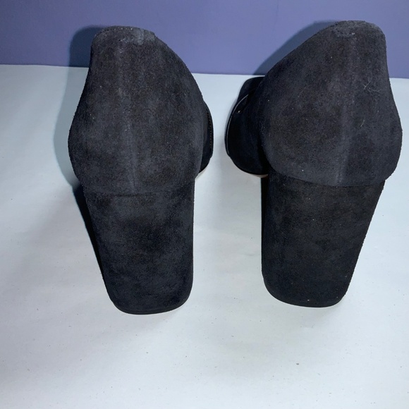 Coach Jade square toe suede loafers Sz 10 chunky heels dustbag & booklet New - Picture 6 of 11